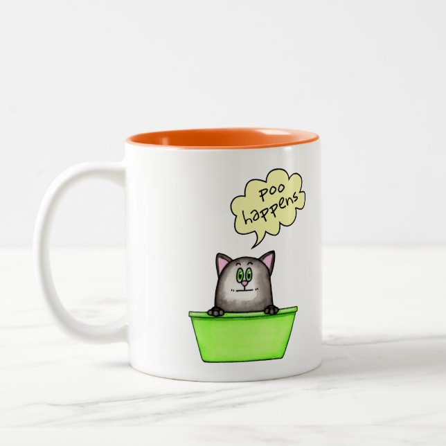 Taza Bicolor Poo Happens Mug (Izquierda)