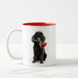 Taza Bicolor Poodle Love
