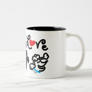 Taza Bicolor Poodle Love