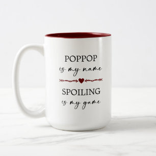 Taza Bicolor PopPop es mi nombre El engaño es mi regalo de foto