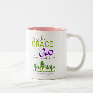 Taza Bicolor Por la gracia de Dios soy lo que soy
