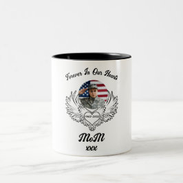 Taza Bicolor Por Siempre En Nuestro Corazón, Fotos De Funeral