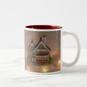 Taza Bicolor Porcelana de la casa de pan de jengibre
