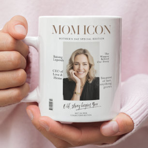 Taza Bicolor Portada de Revista de Mamá Personalizada de Lujo