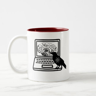 Taza Bicolor Portátil Brain Átomo Raven Dos Café Tone Mug