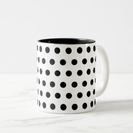 Taza Bicolor Pos de polka blanco negro
