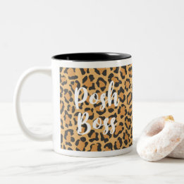 Taza Bicolor Posh Boss Leopard Café Estampado