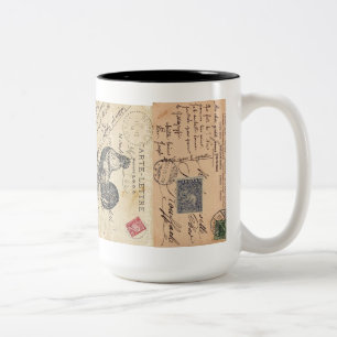 Taza Bicolor Postales de época y atracción de rehenes