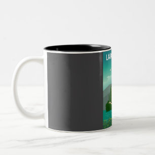 Taza Bicolor Poste de viaje retro mínimo del lago Como Italia
