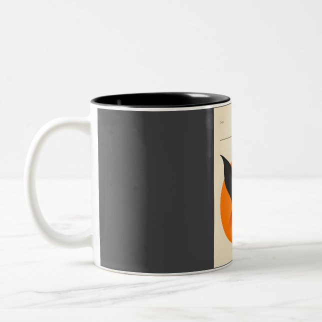 Taza Bicolor Poster criptozoológico de Van Meter Visitor (Izquierda)