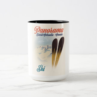 Taza Bicolor Poster de esquí de Panorama British Columbia Canad