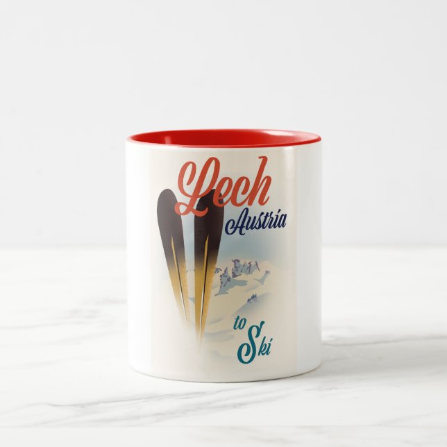 Taza Bicolor Póster de esquí Lech Austria (Centro)