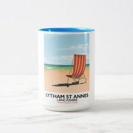 Taza Bicolor Póster de Lytham St Annes Lancashire junto al mar