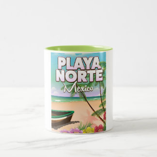 Taza Bicolor Poster de Playa Norte Mexicana