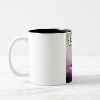 Taza Bicolor poster de supercoches vintage de 1985