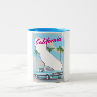 Taza Bicolor Poster de Vacaciones al estilo de la época de Cali