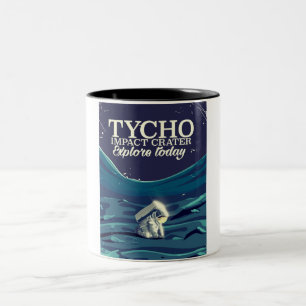 Taza Bicolor Póster de viaje a la luna de Tycho
