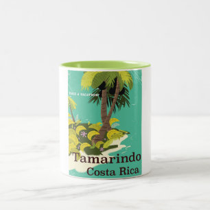 Taza Bicolor Póster de viaje a Tamarindo Costa Rica
