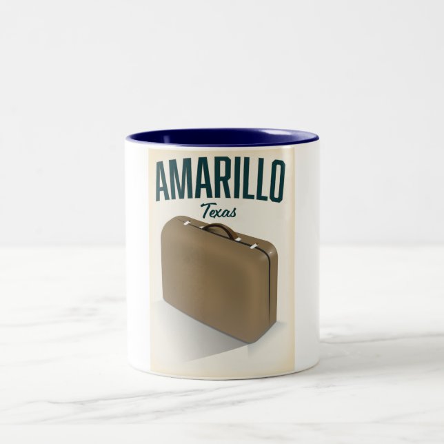 Taza Bicolor Póster de viaje Amarillo texas (Centro)