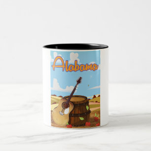 Taza Bicolor Poster de viaje de Alabama