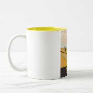 Taza Bicolor Póster de viaje de estilo vintage de Toscana Itali