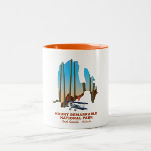 Taza Bicolor Póster de viaje de Mount Remarkable Australia del 