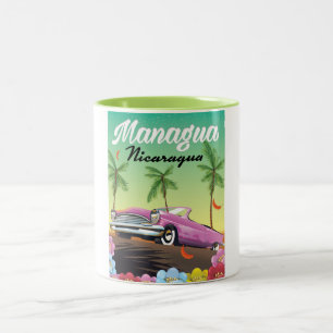 Taza Bicolor Póster de viaje Managua - Nicaragua