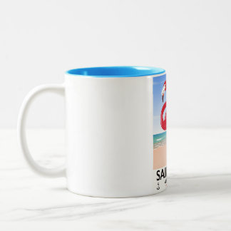 Taza Bicolor Poster de viaje vintage para navegar