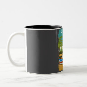 Taza Bicolor Poster de Viajes de Cancún México