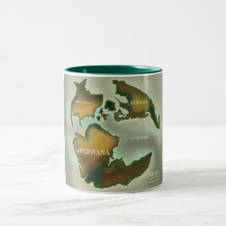 Taza Bicolor Poster de viajes Jurassic Map Vintage.