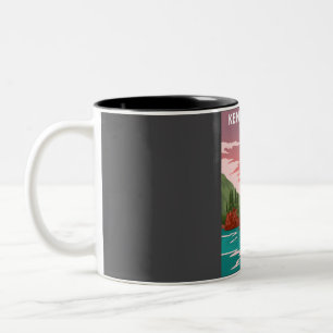 Taza Bicolor Poster de Viajes Vintage del Parque Nacional de lo
