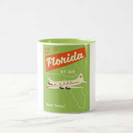Taza Bicolor Póster retro del Estado de Florida.