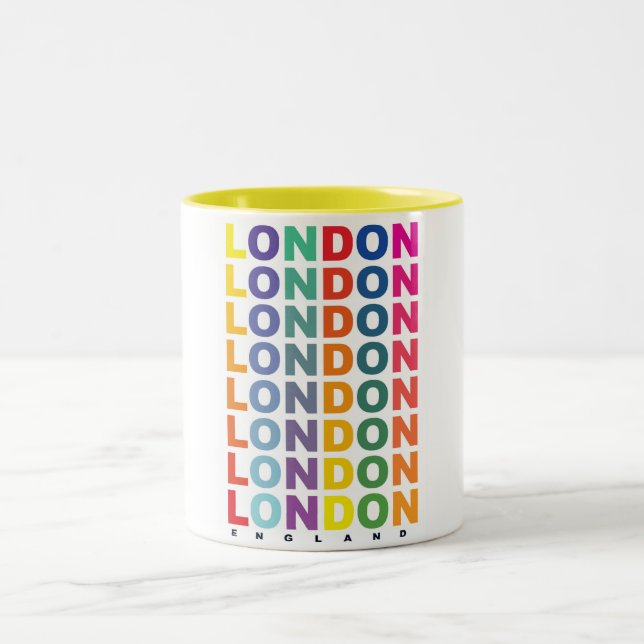 Taza Bicolor Póster retro Londres Inglaterra (Centro)