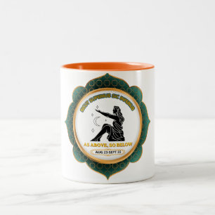 Taza Bicolor Póster Vintage Celestial Virgo Zodiaco