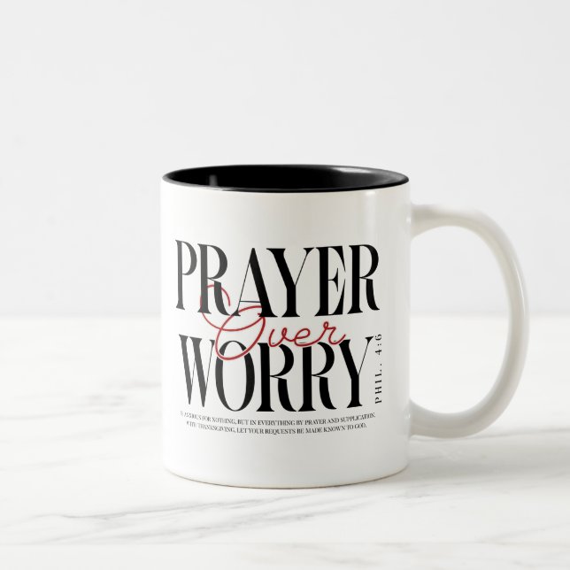 Taza Bicolor Prayer Over Worry mug (Derecha)