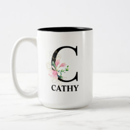 Taza Bicolor Preciosa C Inicial Monogramada