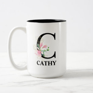 Taza Bicolor Preciosa C Inicial Monogramada