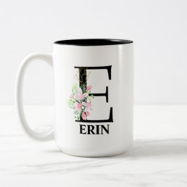 Taza Bicolor Preciosa inicial E monograma
