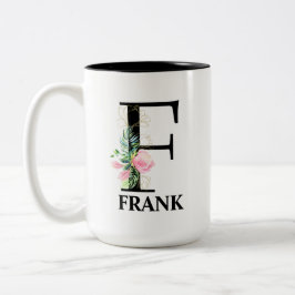 Taza Bicolor Preciosa inicial F monogramada