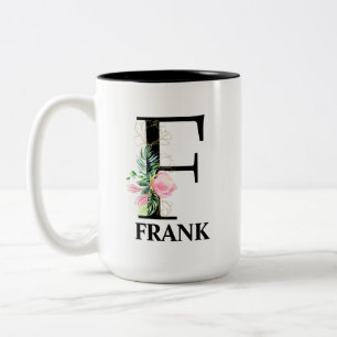 Taza Bicolor Preciosa inicial F monogramada