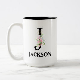 Taza Bicolor Preciosa inicial J monograma