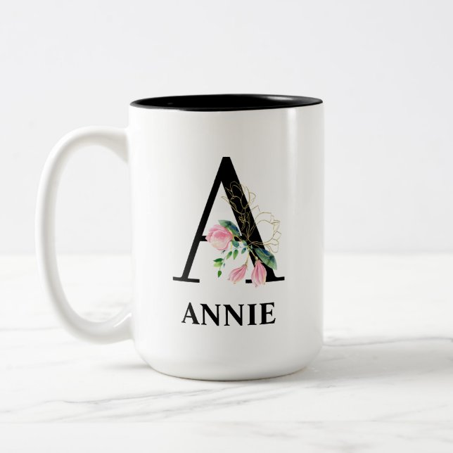 Taza Bicolor Preciosa inicial monogramada (Izquierda)