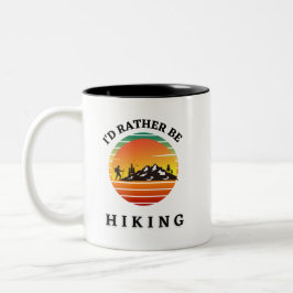 Taza Bicolor PREFERIRÍA HACER SENDERISMO EN MONTANA. Outdoorsme