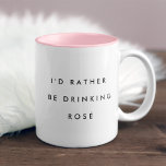 Taza Bicolor Prefiero beber Rosé<br><div class="desc">Cuando no se necesita café,  sino un lindo y crujiente vaso de rosado,  esta es tu taza. Diseño moderno y minimalista presenta "Prefiero beber rosado" en letras negras modernas. Nos encanta el estilo de dos tonalidades de taza con un interior rosado rosado rosado.</div>