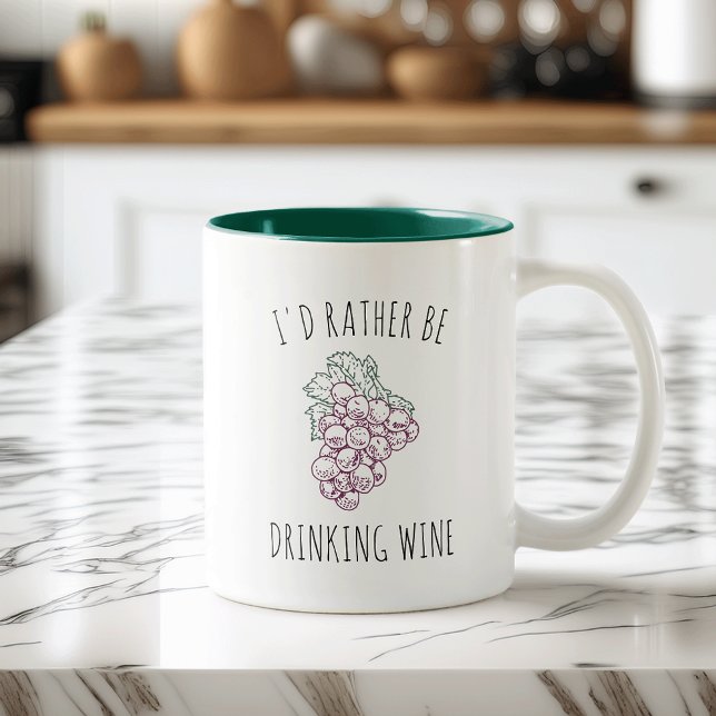 Taza Bicolor Prefiero beber vino (Subido por el creador)