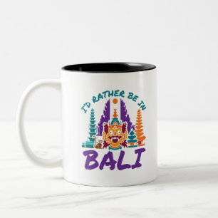Taza Bicolor Prefiero estar en Bali Indonesia de vacaciones via