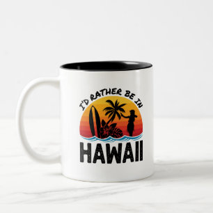 Taza Bicolor Prefiero Estar En Hawái