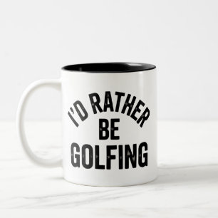 Taza Bicolor Prefiero Estar Jugando Golf Regalo Divertido para