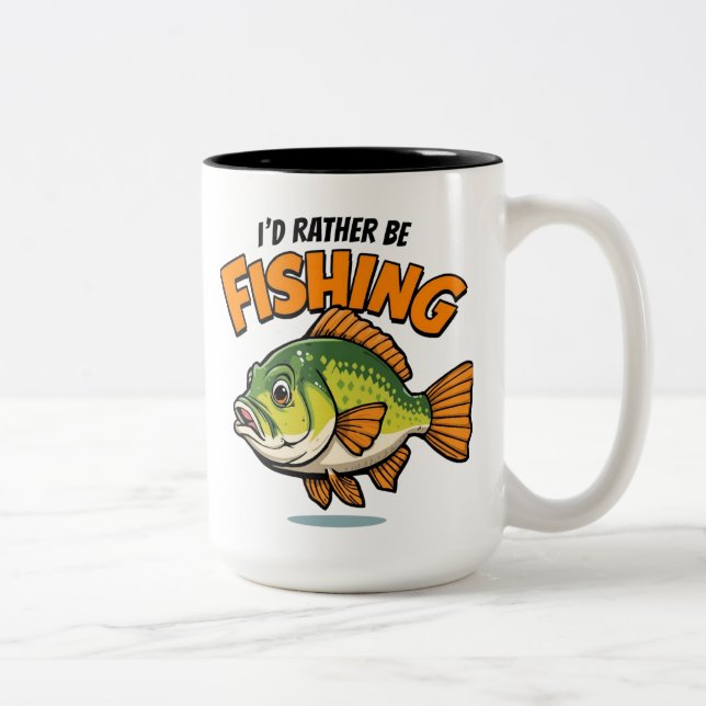 Taza Bicolor Prefiero estar pescando (Derecha)