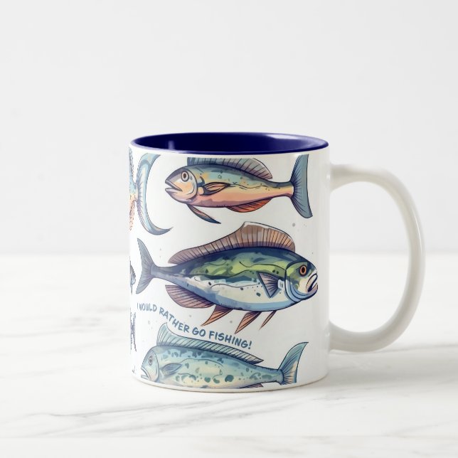 Taza Bicolor Prefiero ir a Pescar Mug (Derecha)